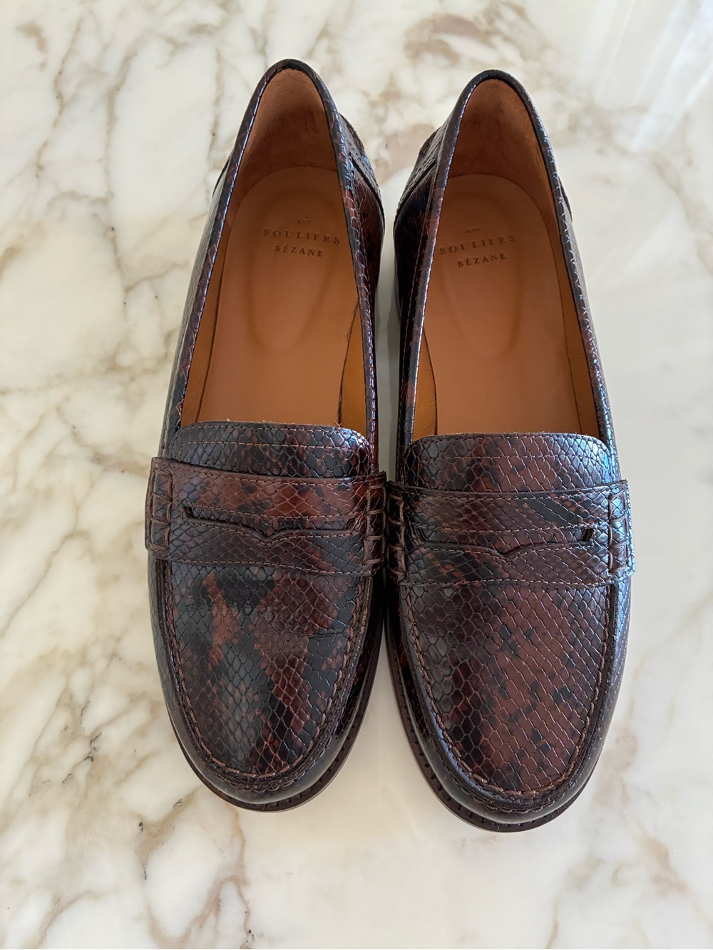 Sezane loafers — Brown Python Print 
Size 38 - Picture 5 of 9